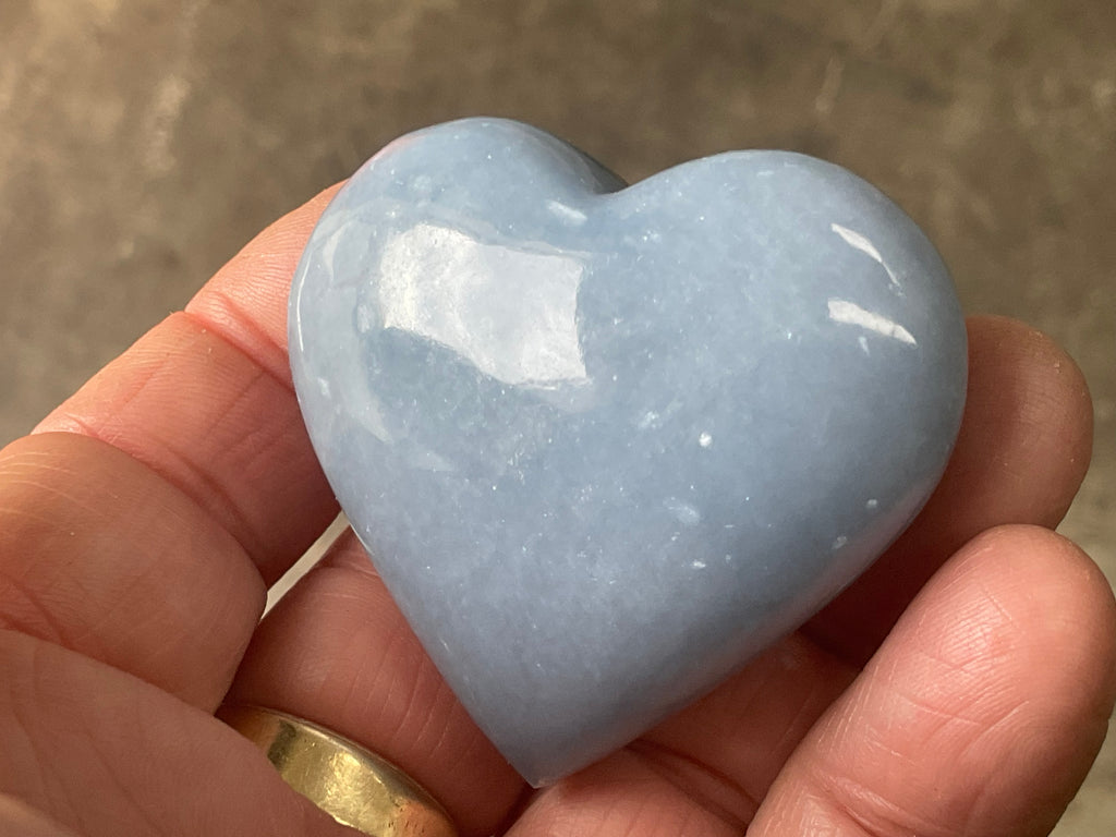 83g Angelite Polished Heart E