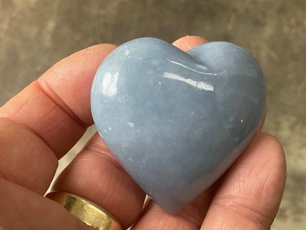 83g Angelite Polished Heart E
