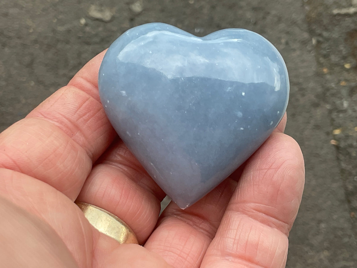 83g Angelite Polished Heart E
