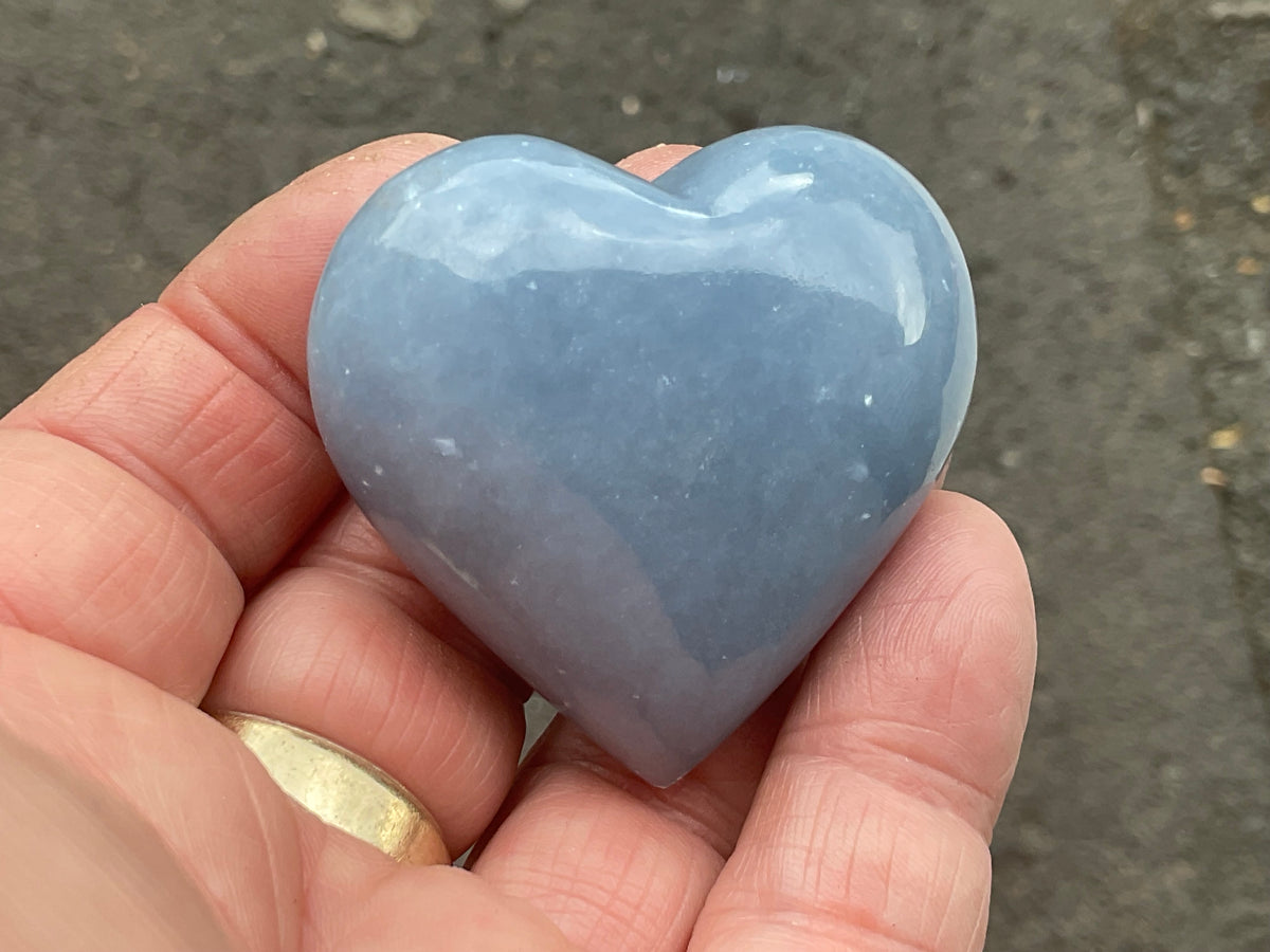 83g Angelite Polished Heart E