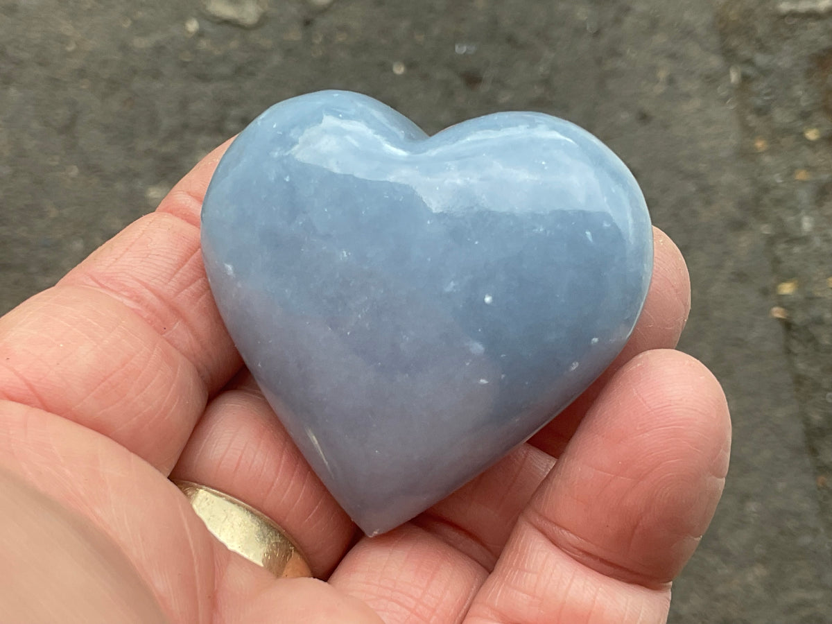 83g Angelite Polished Heart E