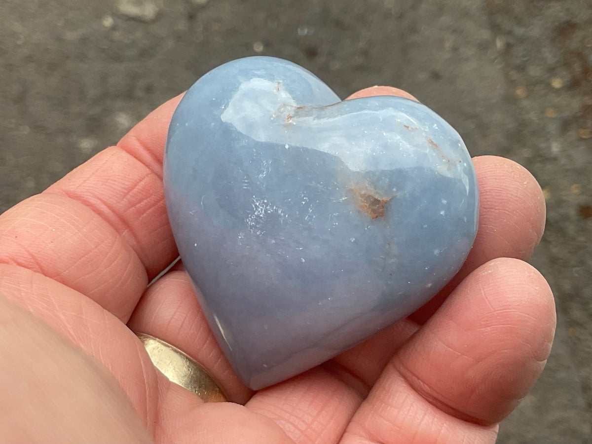 83g Angelite Polished Heart E