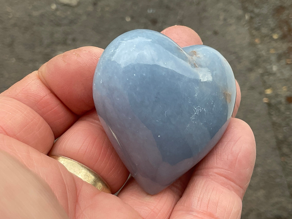83g Angelite Polished Heart E