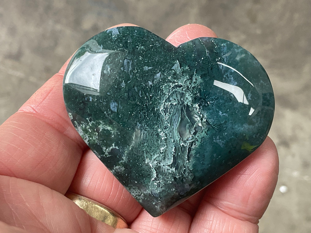 64g Moss Agate Heart B