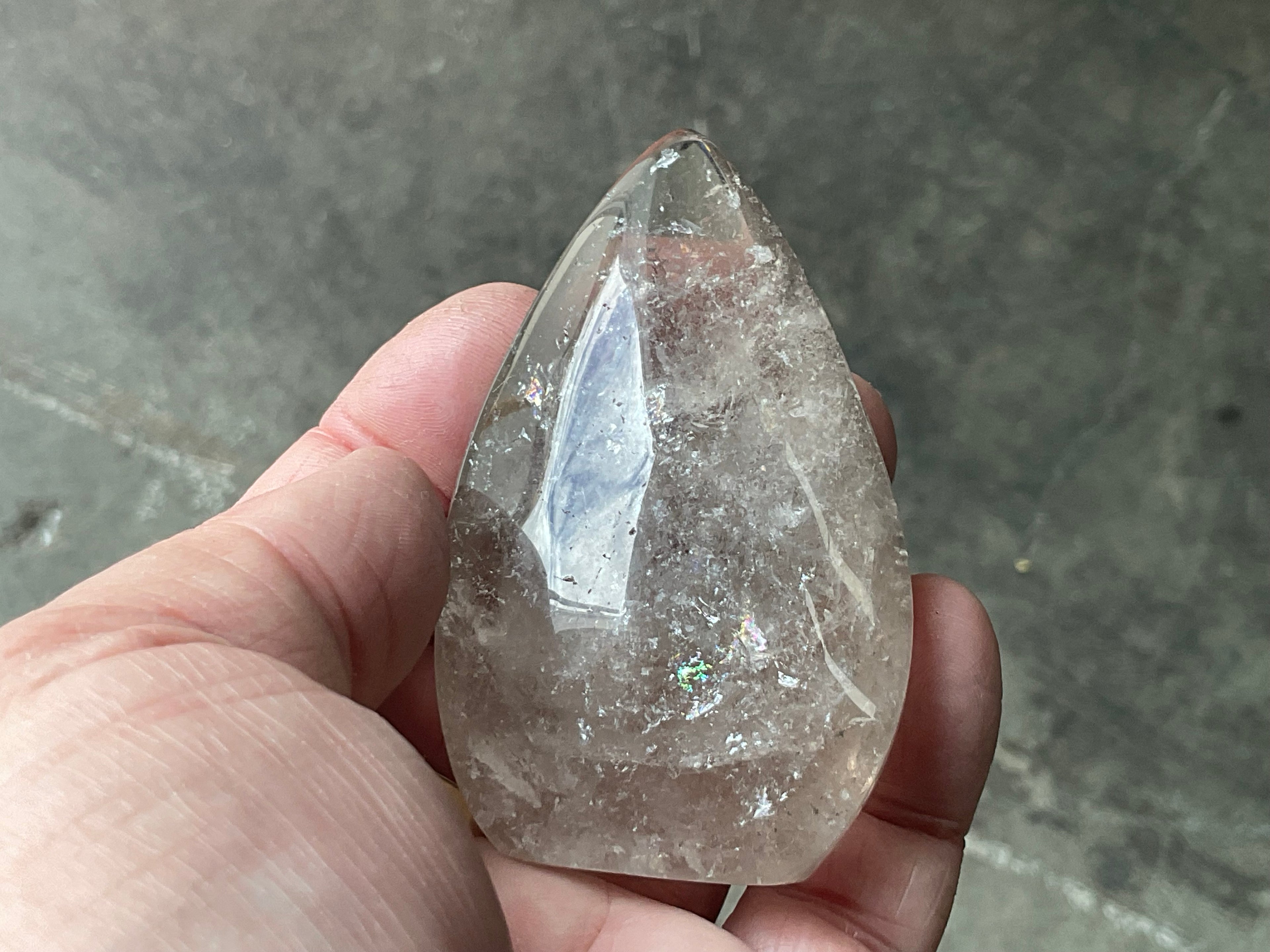 122g Pale Smokey Quartz Teardrop Freeform A