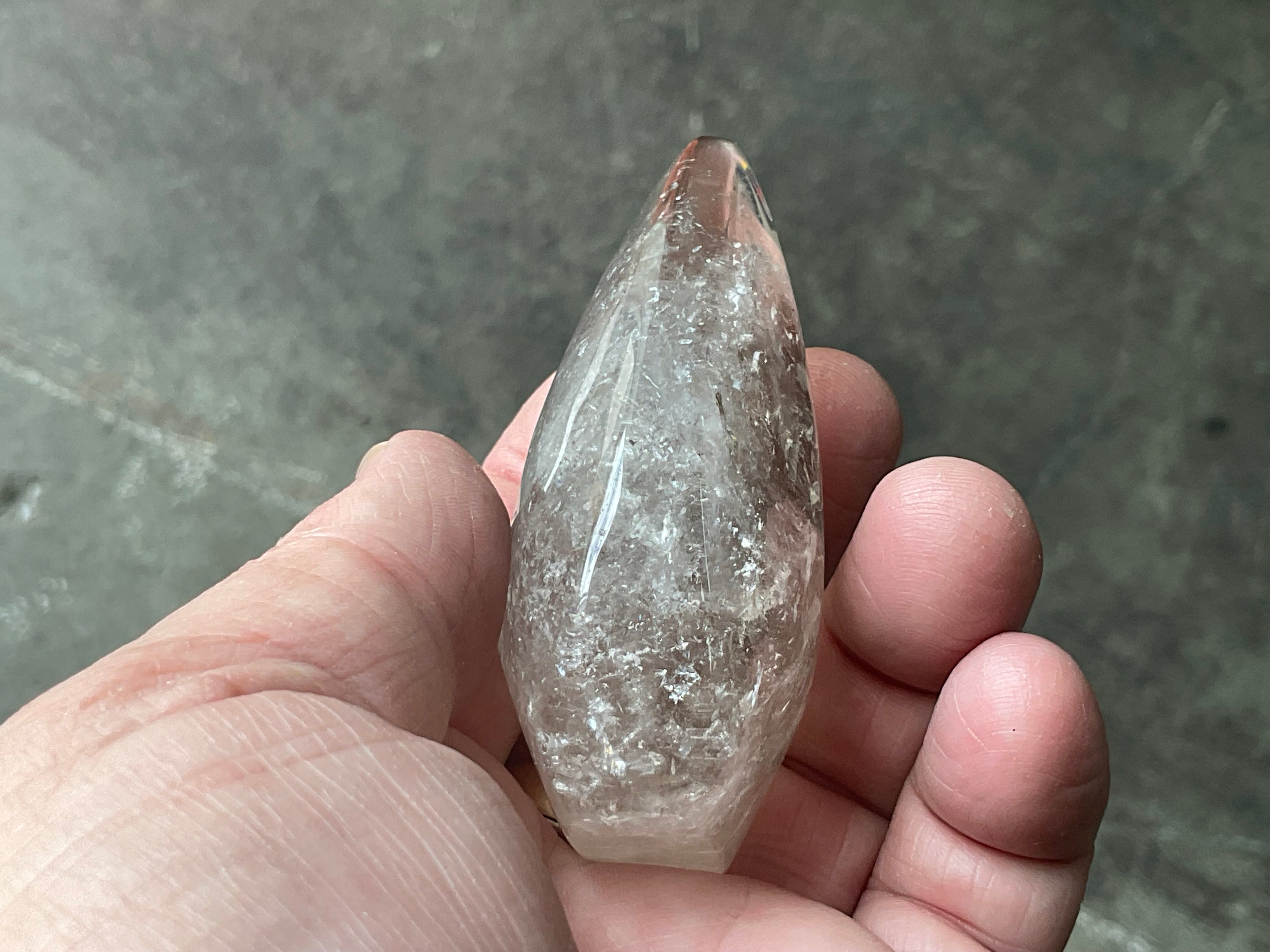 122g Pale Smokey Quartz Teardrop Freeform A