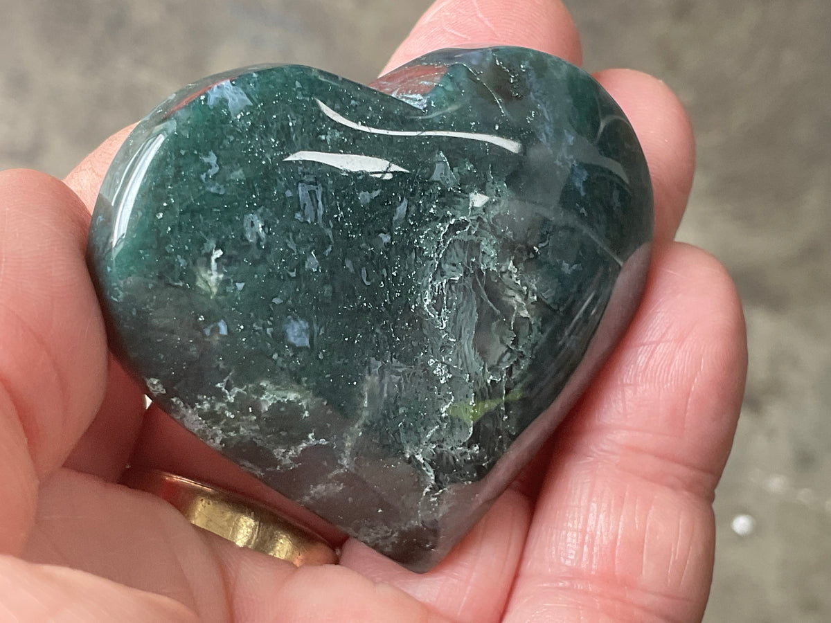 64g Moss Agate Heart B
