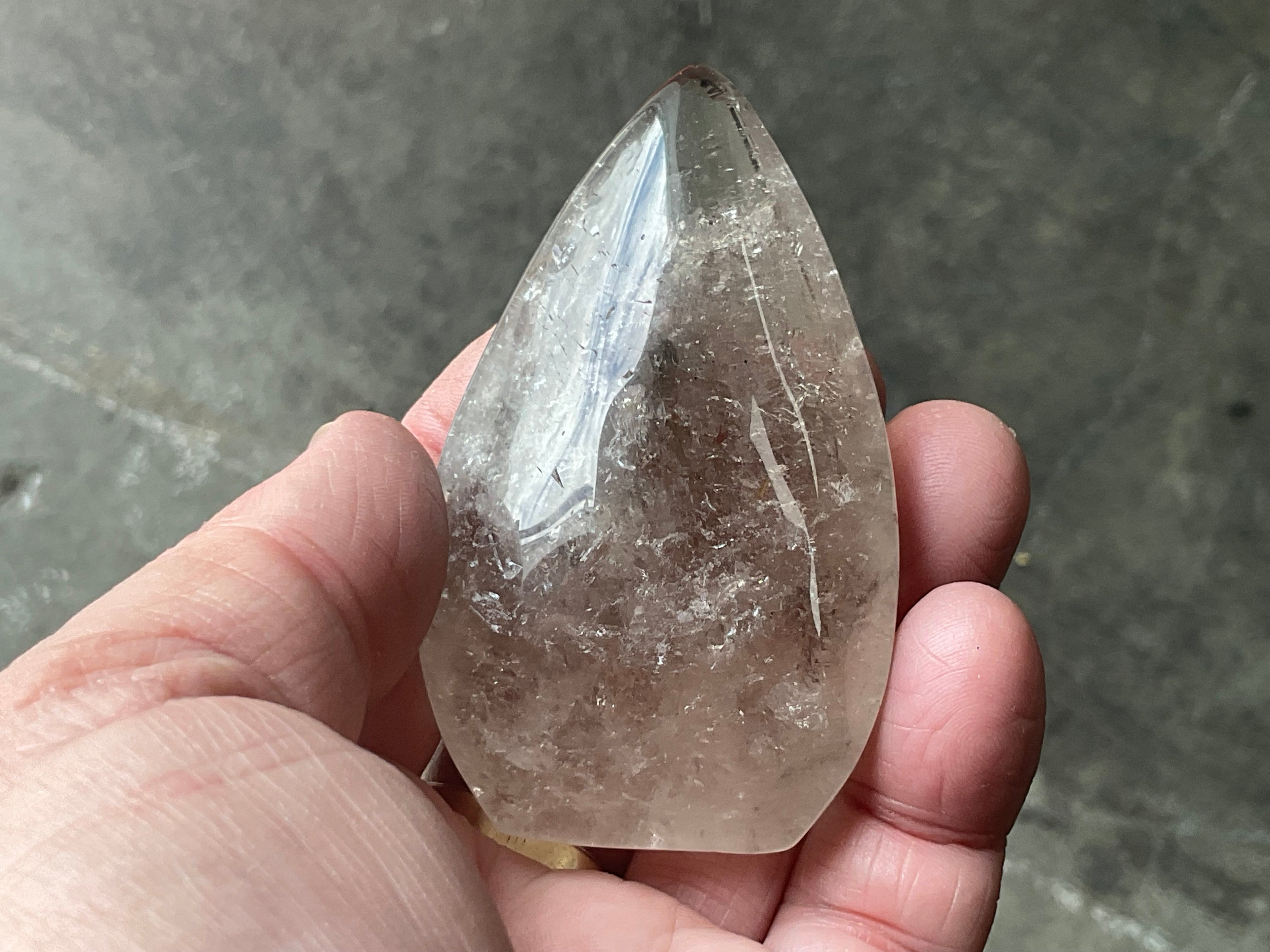 122g Pale Smokey Quartz Teardrop Freeform A