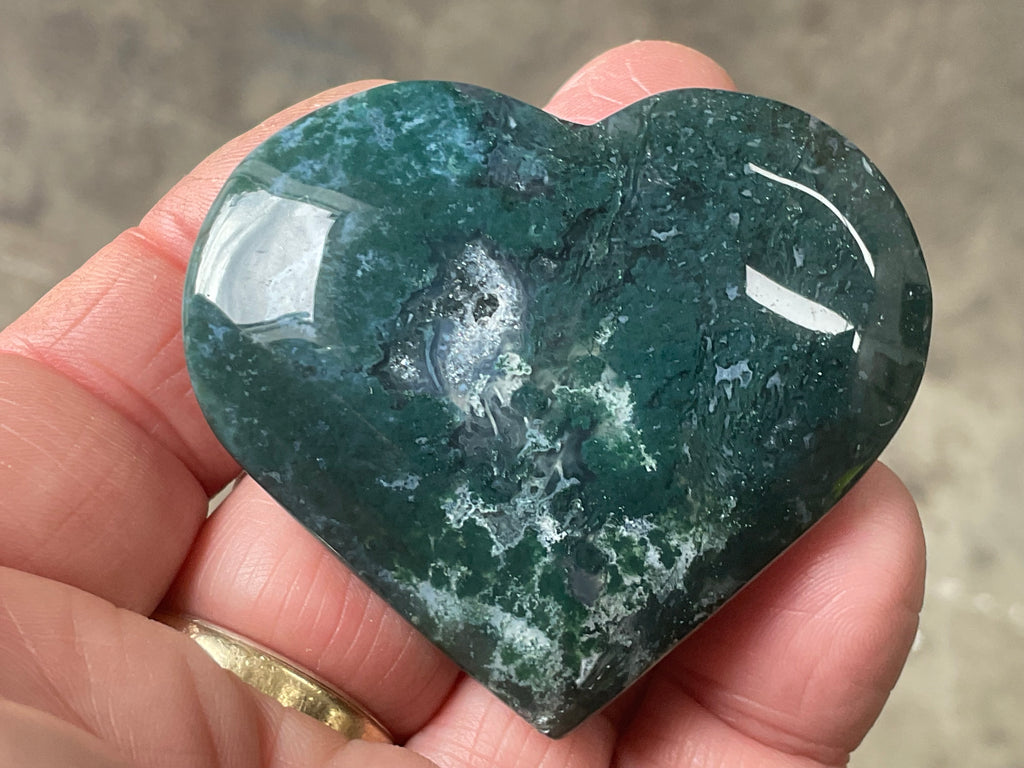 64g Moss Agate Heart B