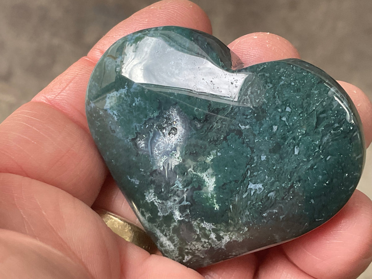 64g Moss Agate Heart B