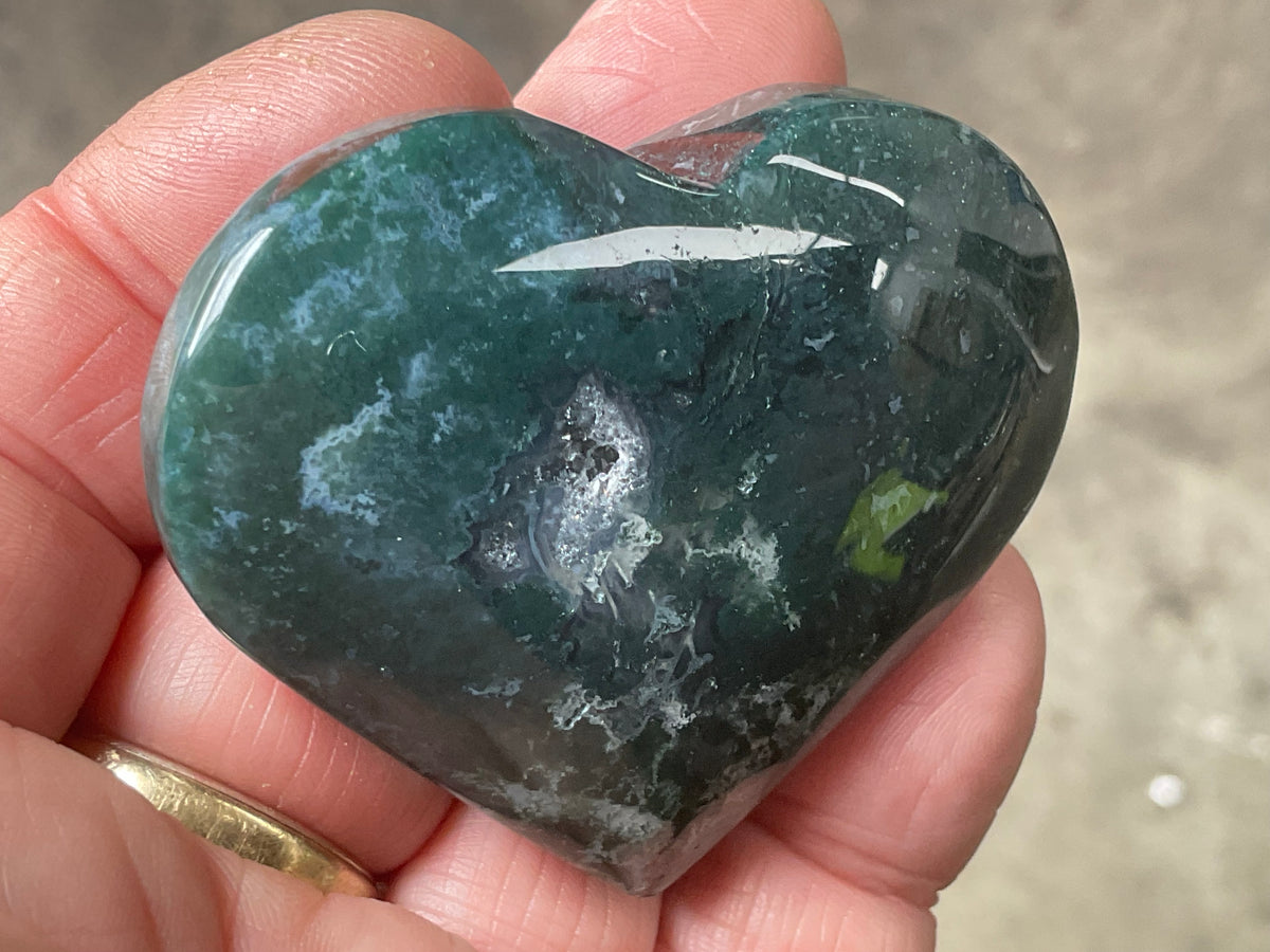 64g Moss Agate Heart B