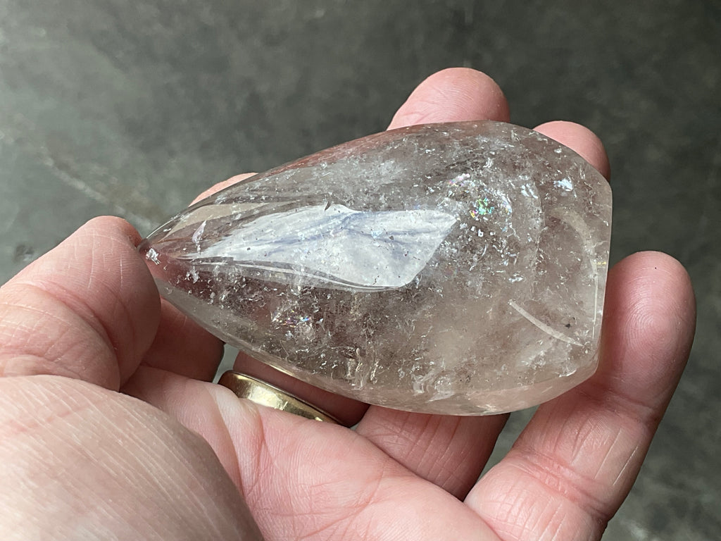 122g Pale Smokey Quartz Teardrop Freeform A