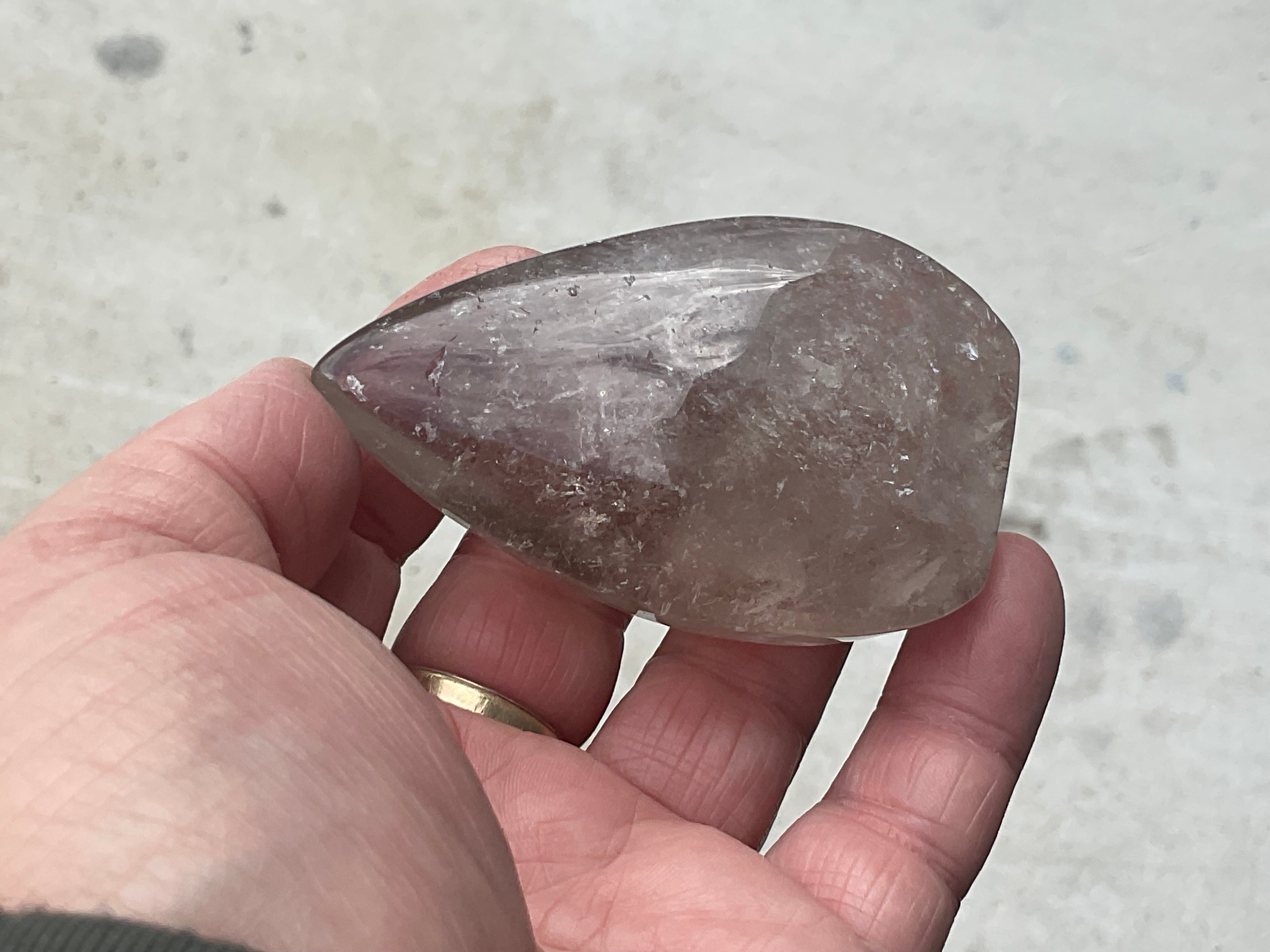 122g Pale Smokey Quartz Teardrop Freeform A