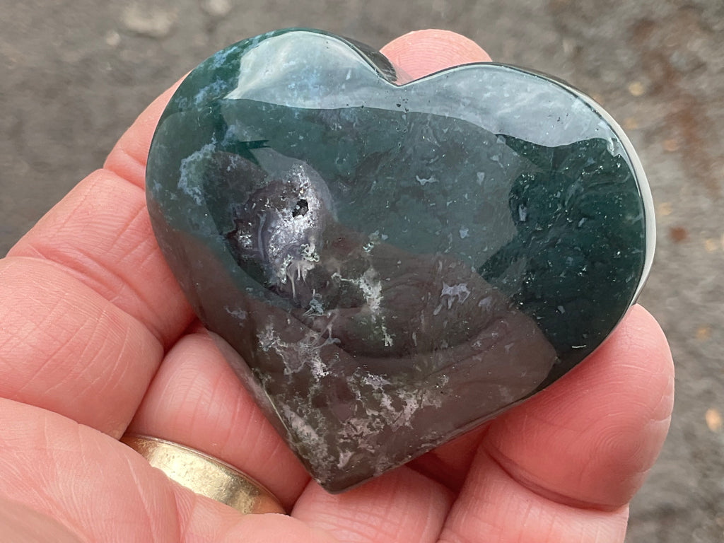 64g Moss Agate Heart B