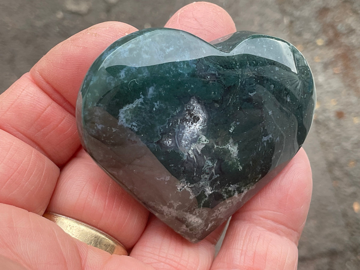 64g Moss Agate Heart B