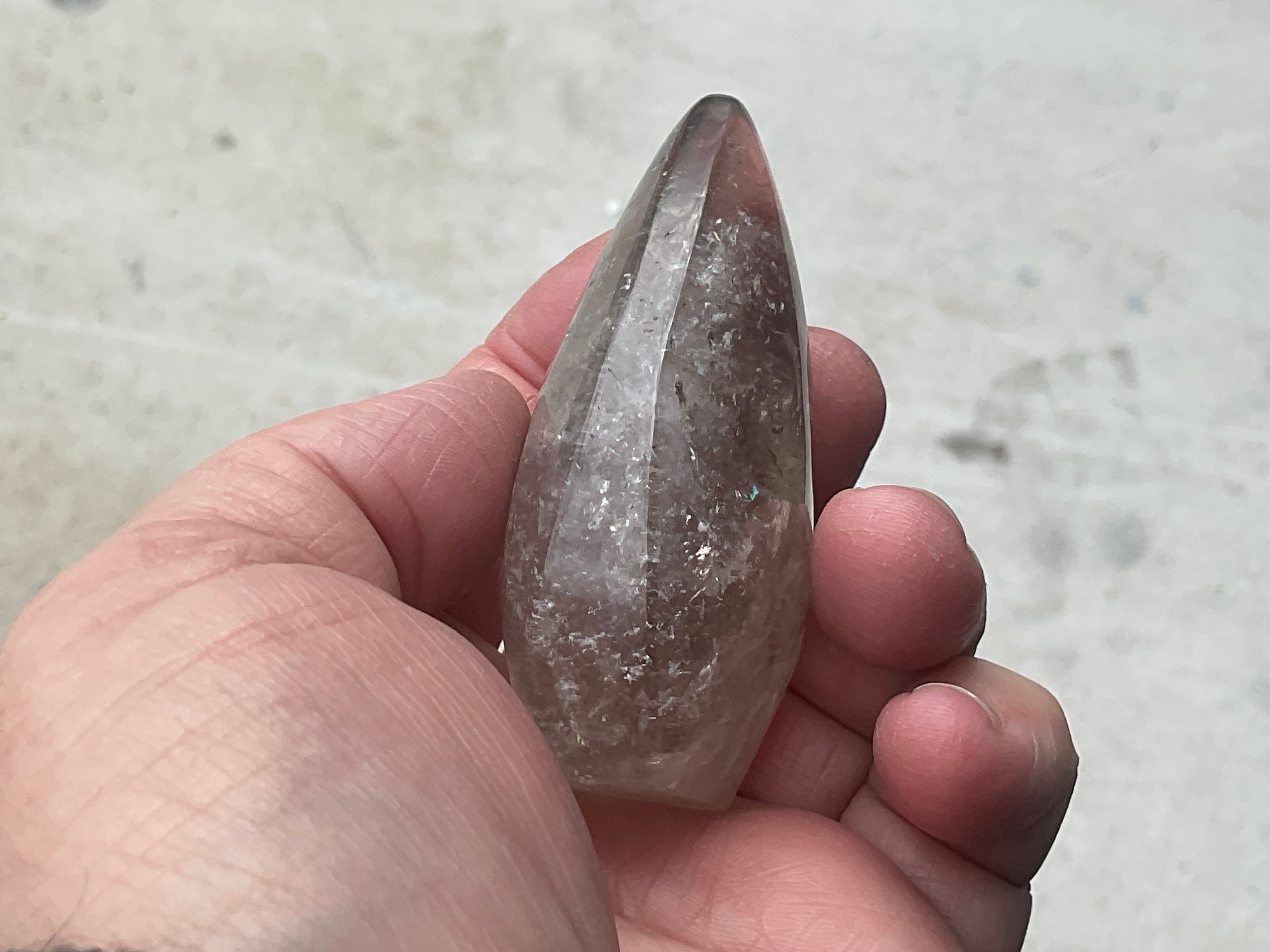 122g Pale Smokey Quartz Teardrop Freeform A
