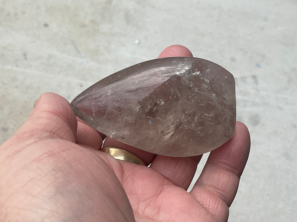 122g Pale Smokey Quartz Teardrop Freeform A