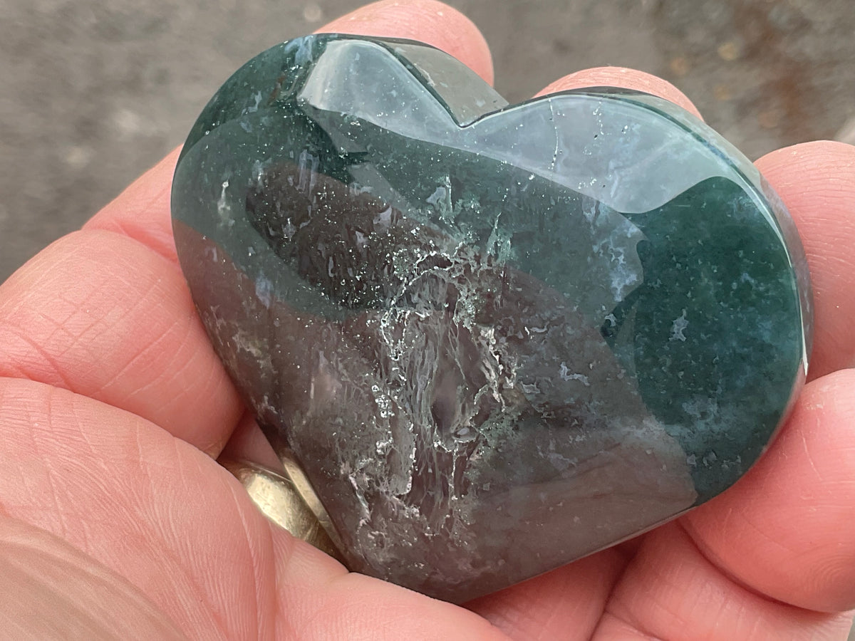64g Moss Agate Heart B