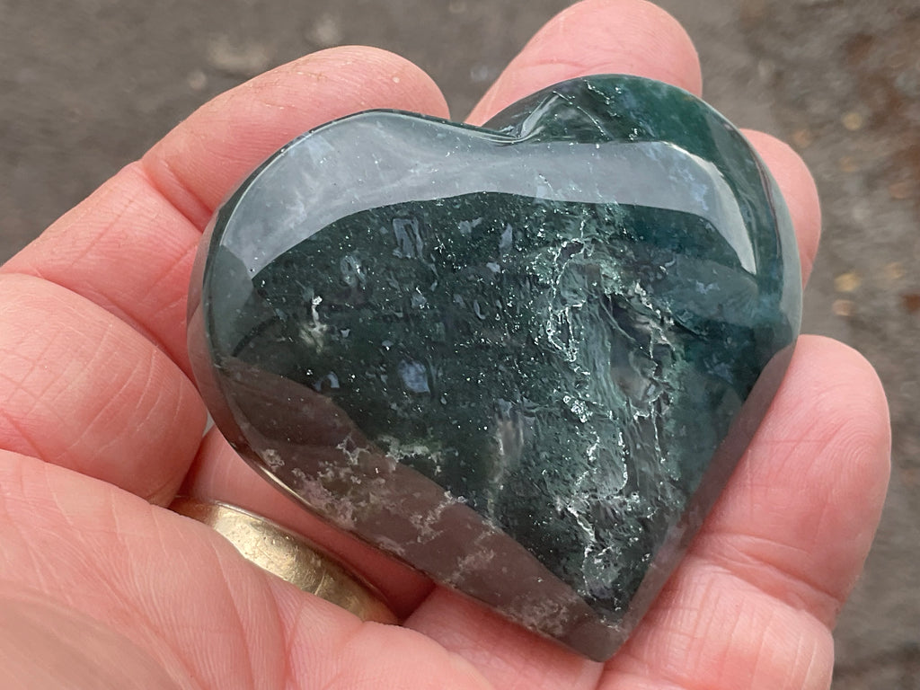 64g Moss Agate Heart B