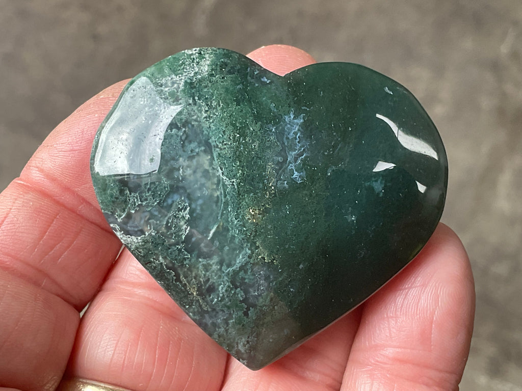 55g Moss Agate Heart D
