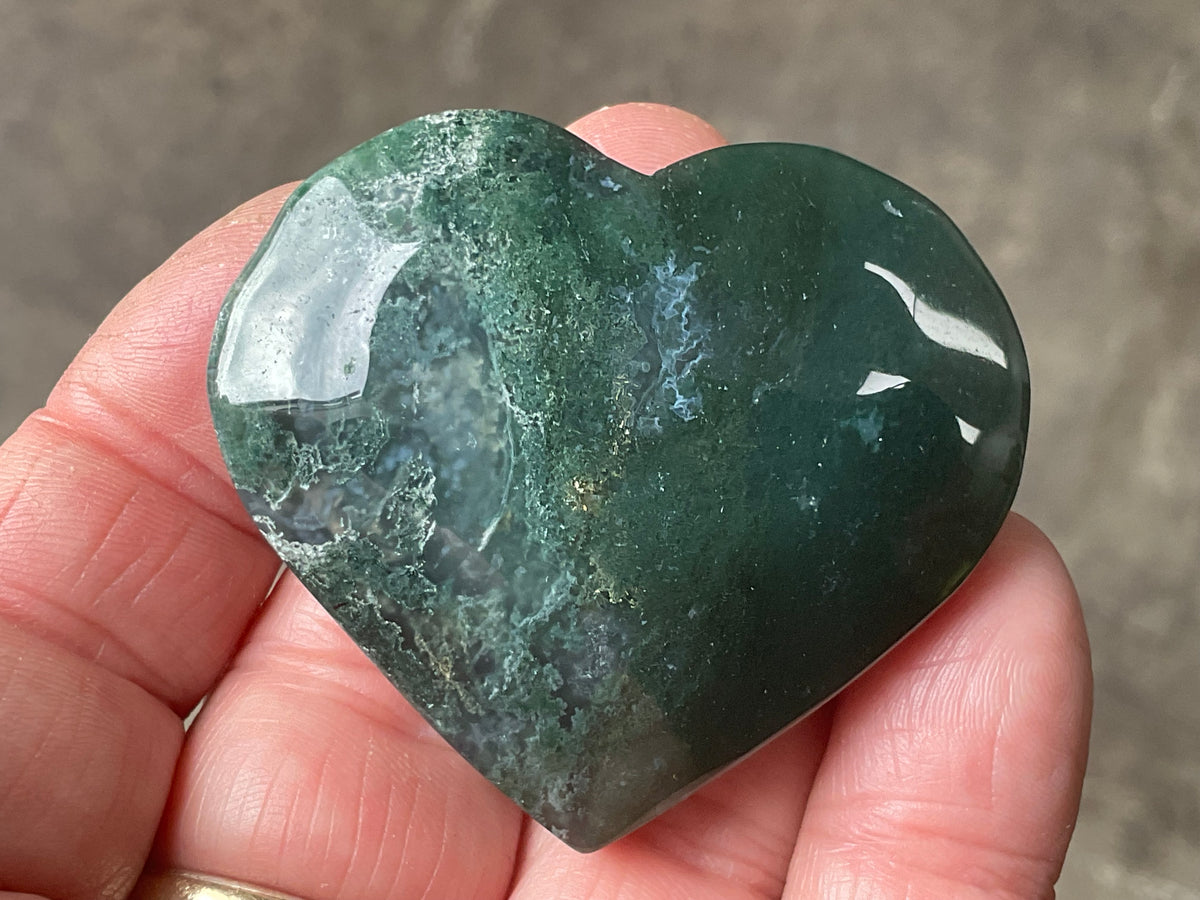 55g Moss Agate Heart D