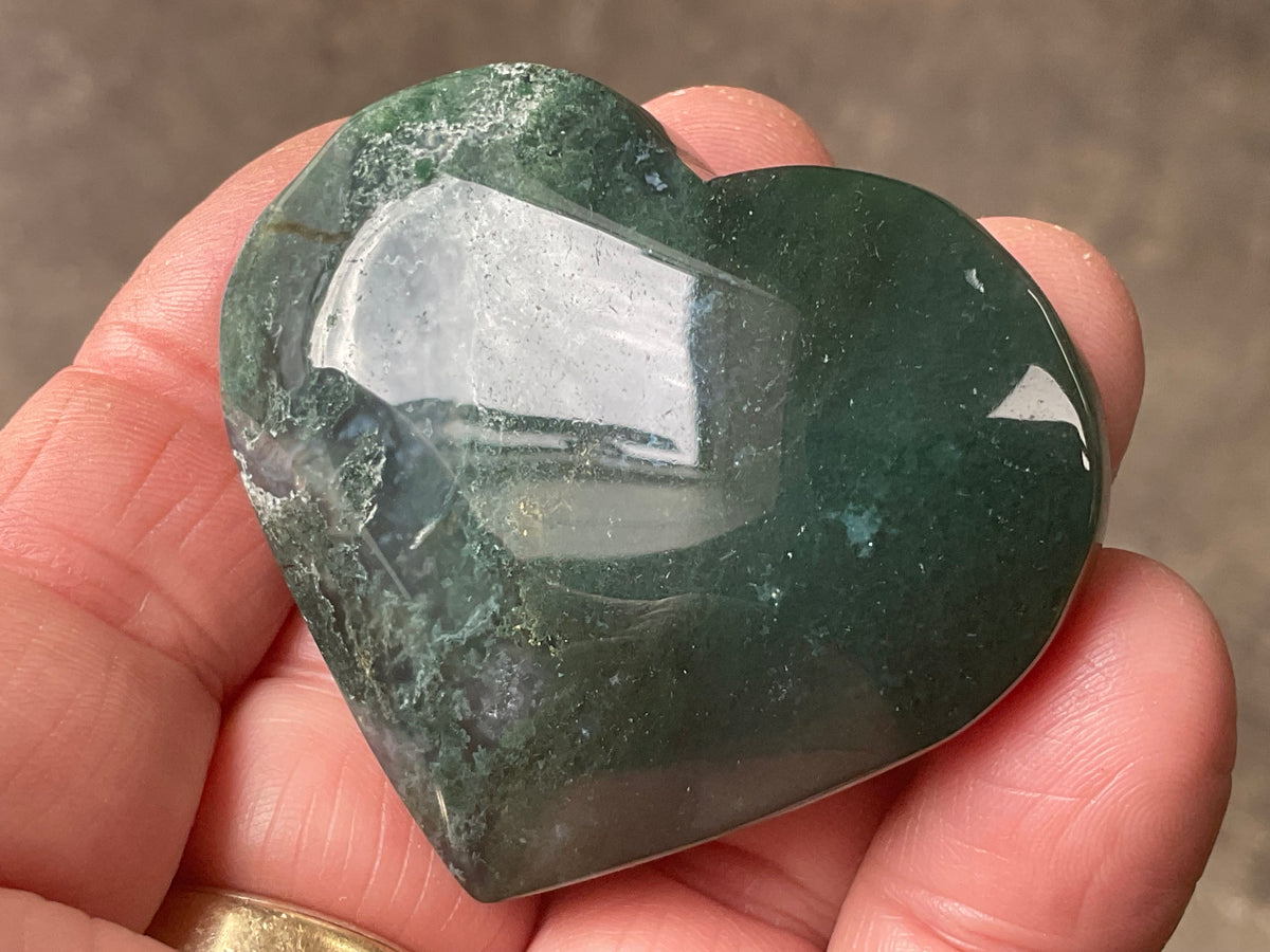 55g Moss Agate Heart D