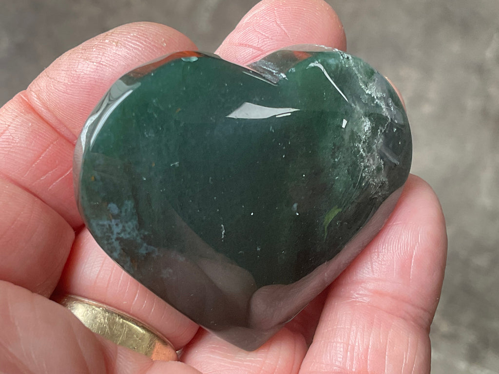 55g Moss Agate Heart D