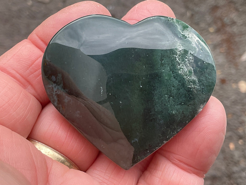 55g Moss Agate Heart D