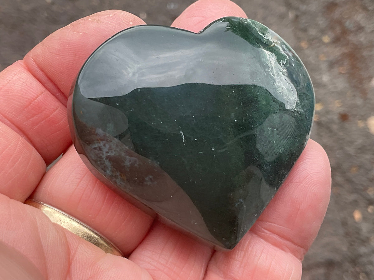 55g Moss Agate Heart D