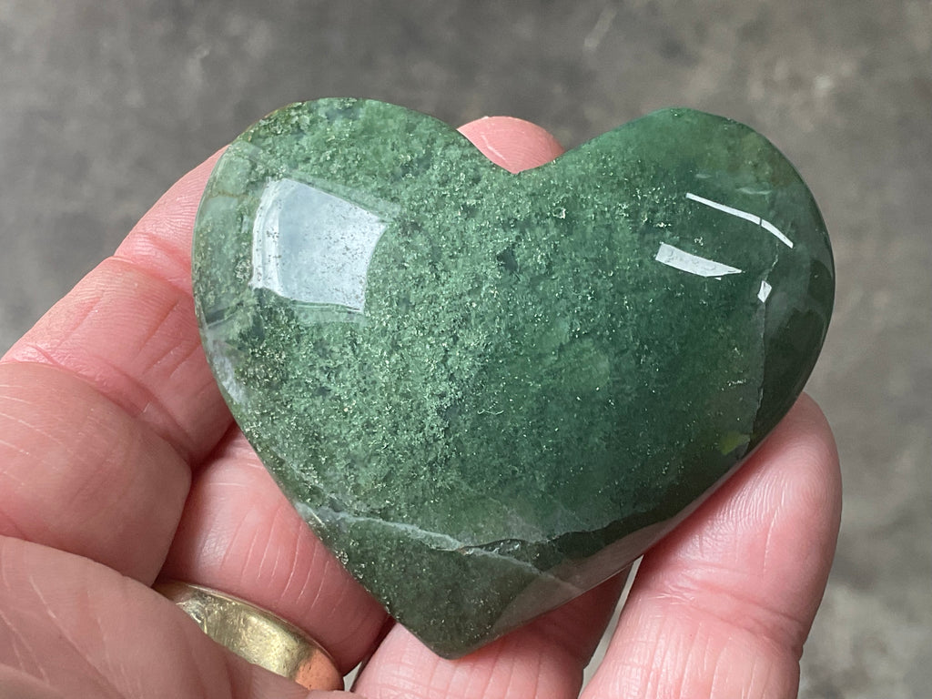 85g Moss Agate Heart 4A