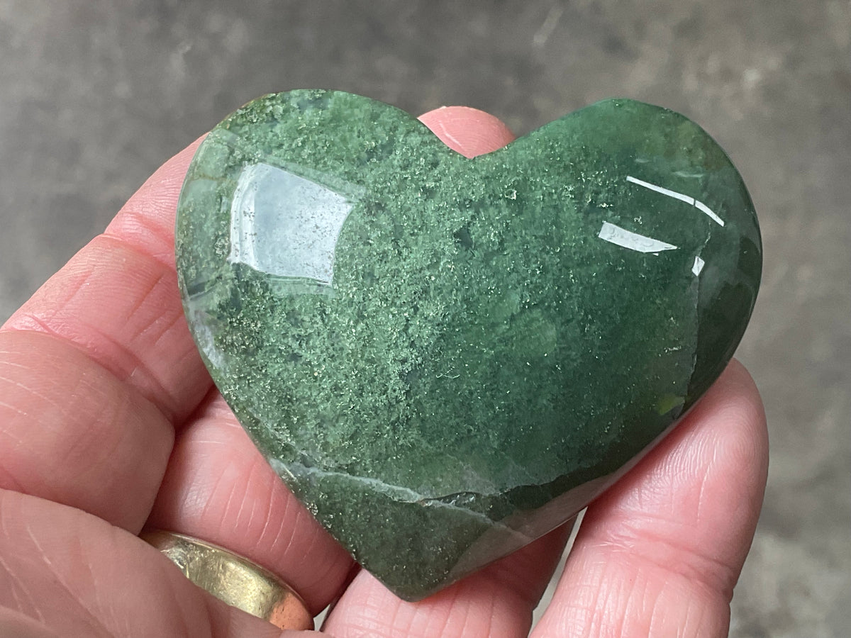 85g Moss Agate Heart 4A