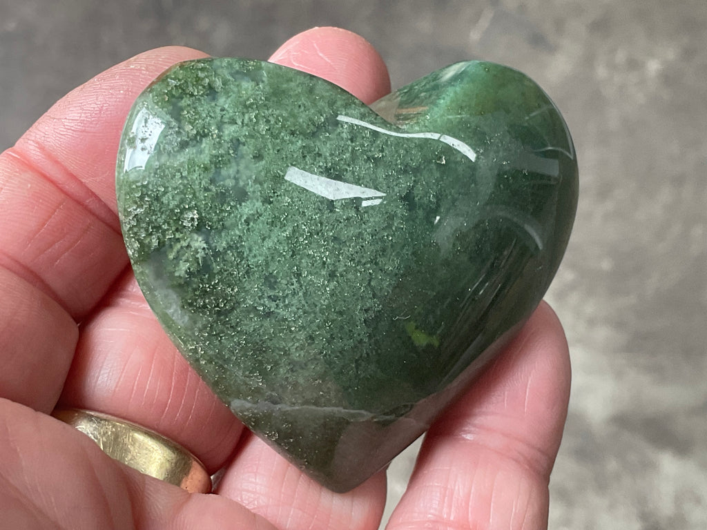 85g Moss Agate Heart 4A