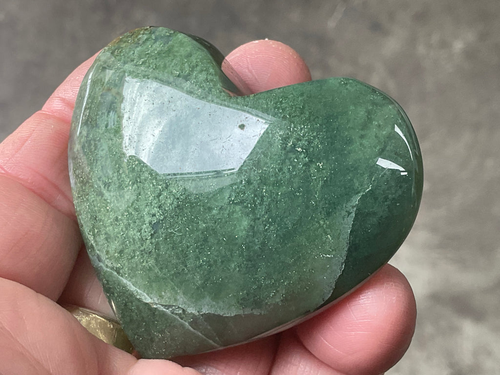 85g Moss Agate Heart 4A