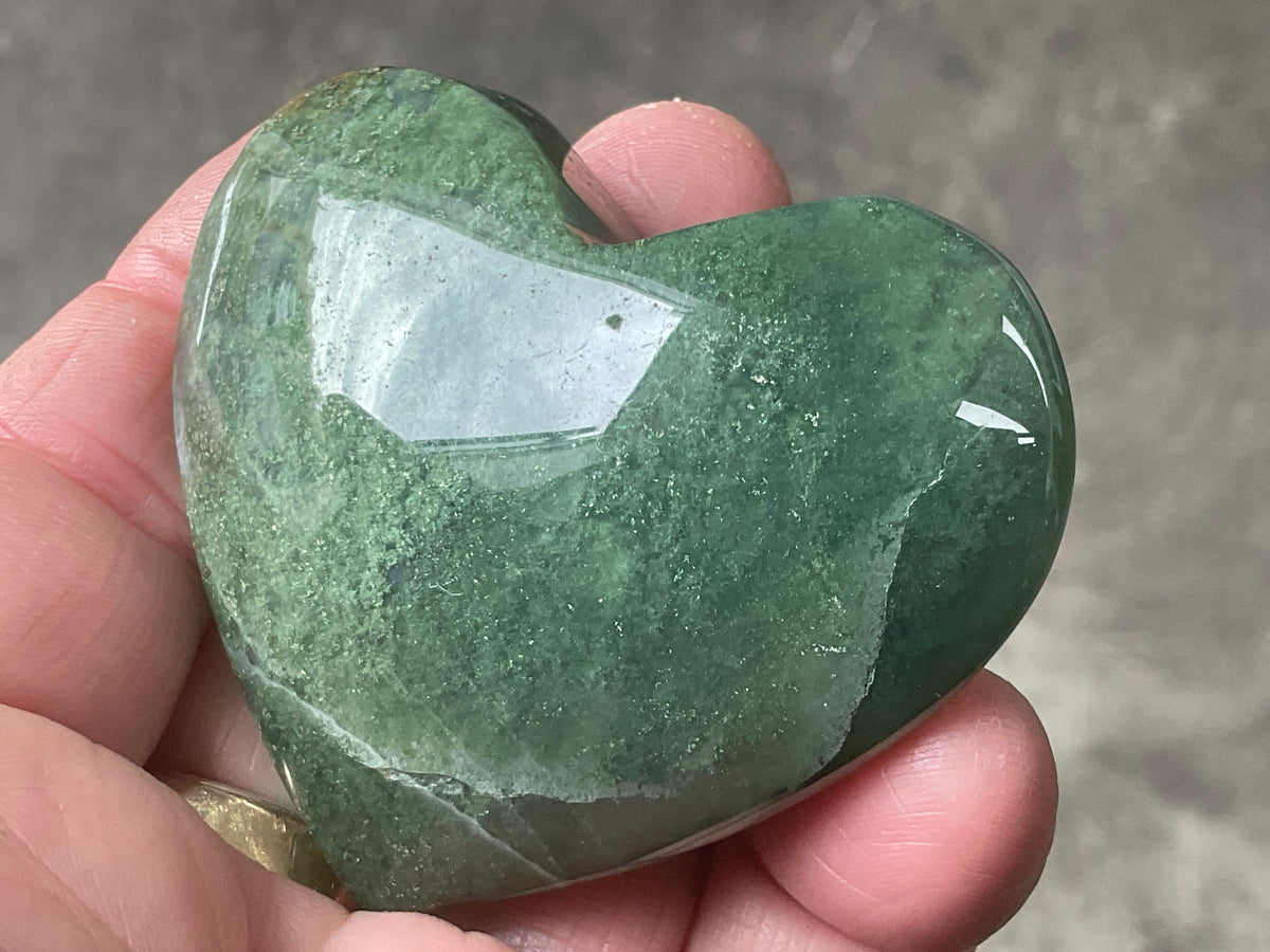 85g Moss Agate Heart 4A