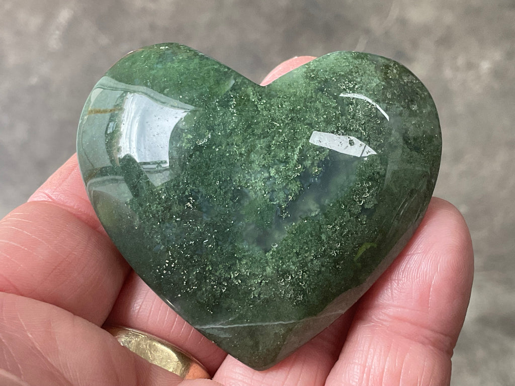 85g Moss Agate Heart 4A