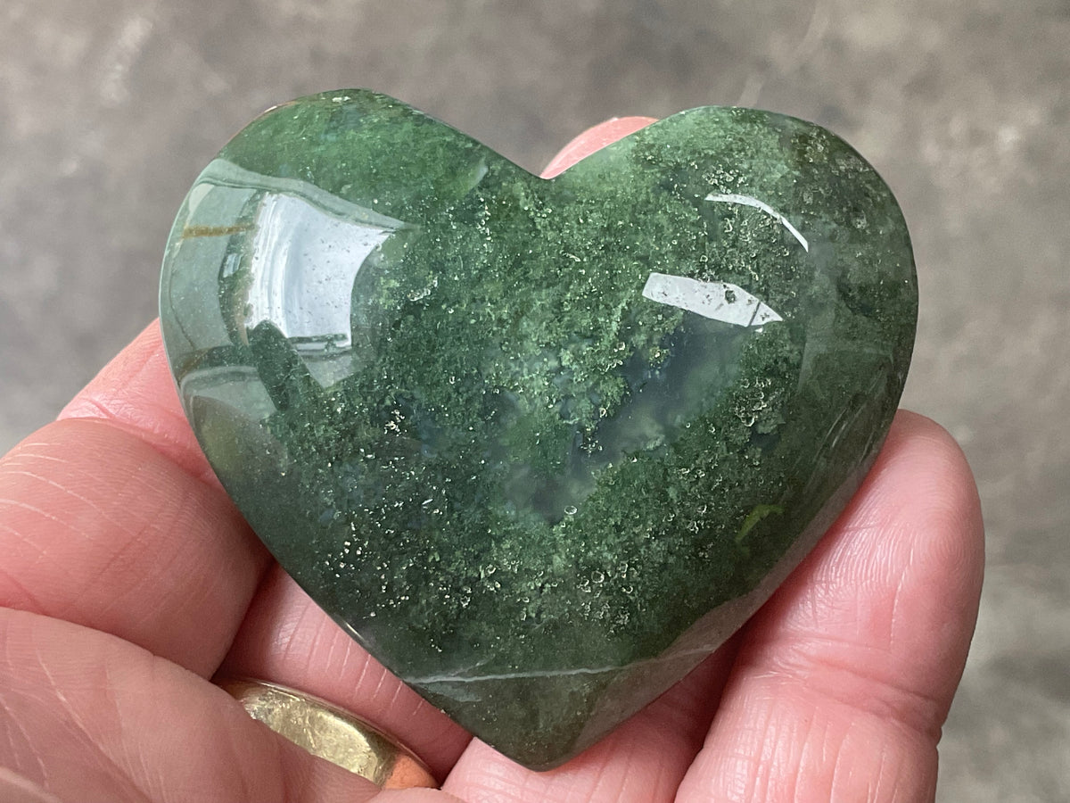 85g Moss Agate Heart 4A