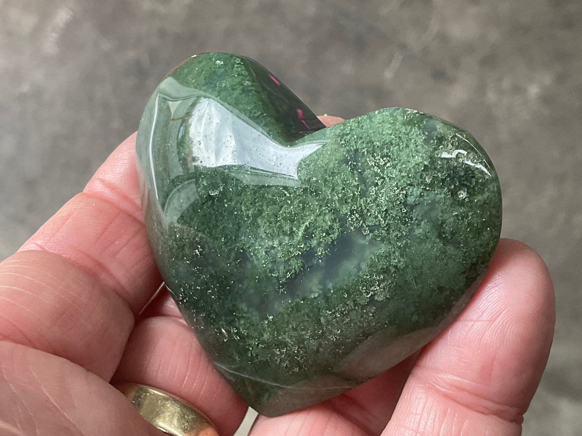 85g Moss Agate Heart 4A
