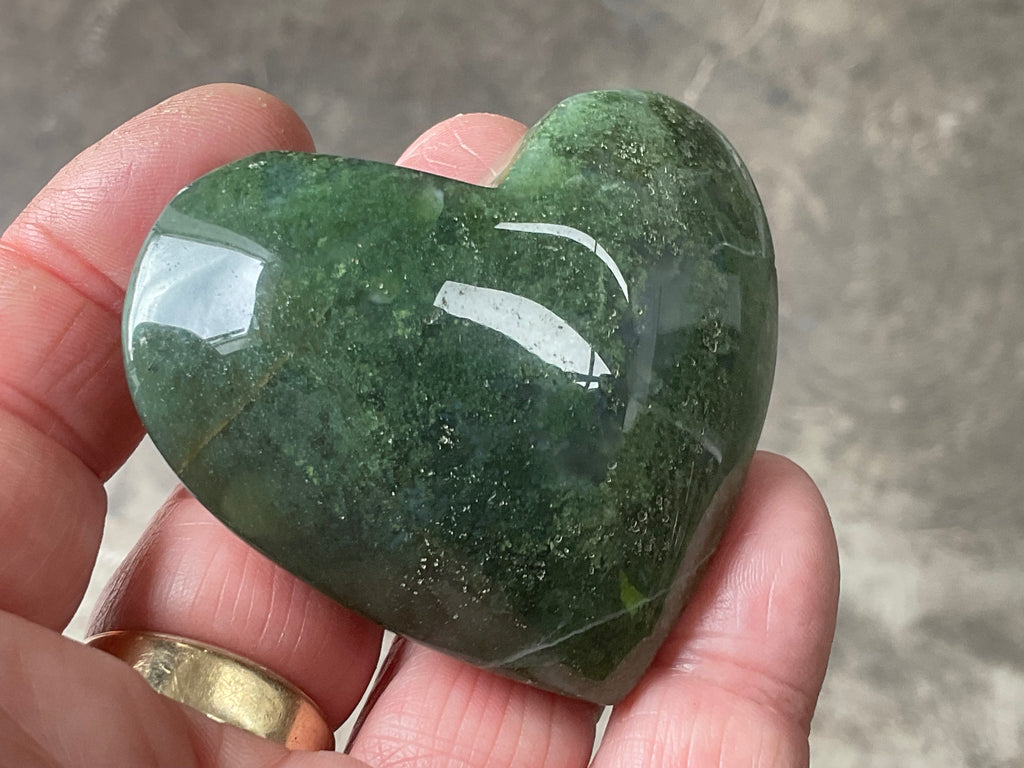 85g Moss Agate Heart 4A