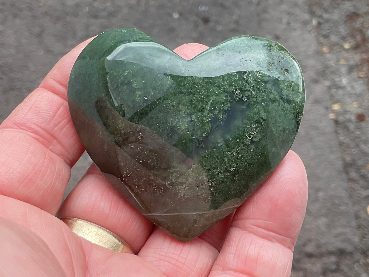 85g Moss Agate Heart 4A