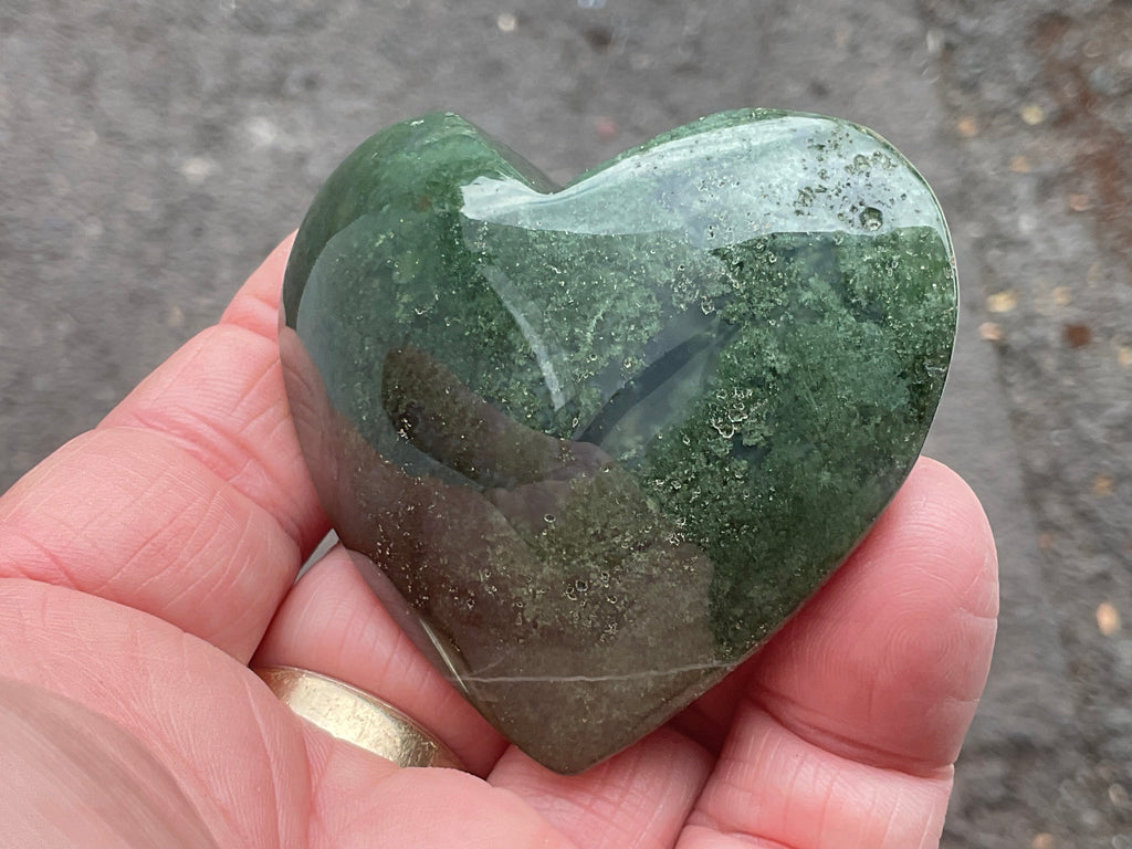 85g Moss Agate Heart 4A