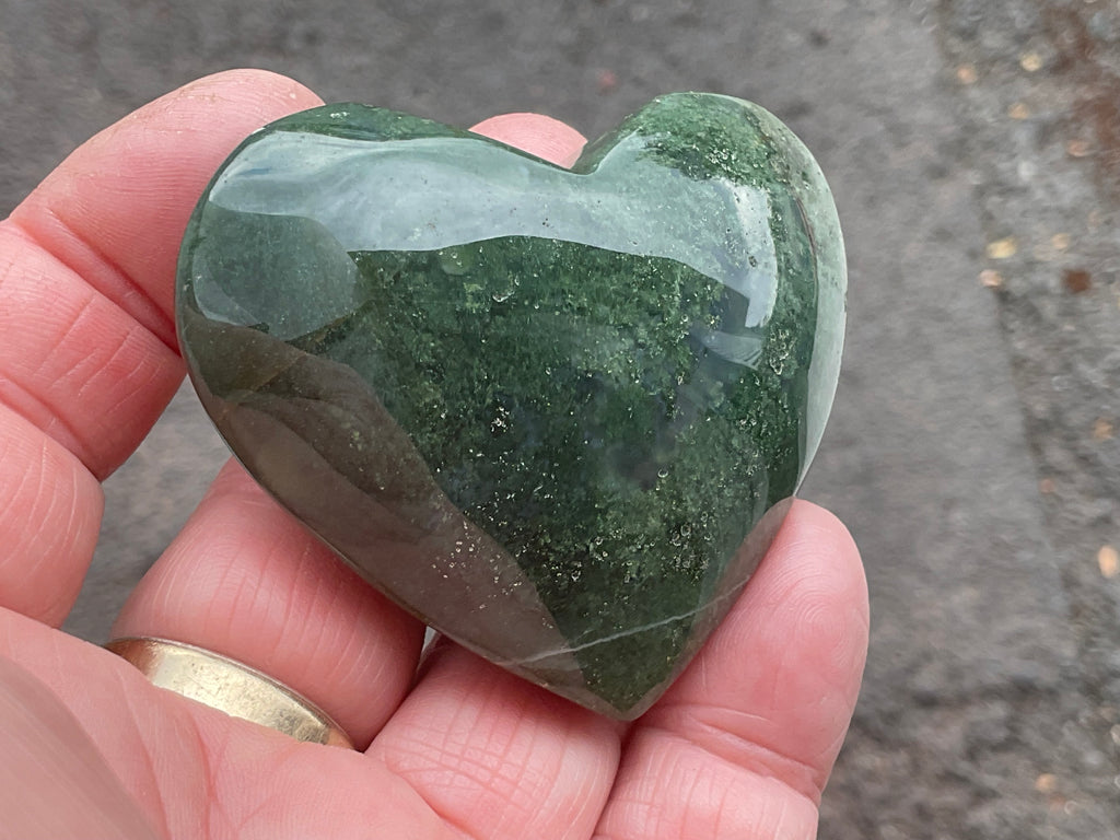85g Moss Agate Heart 4A