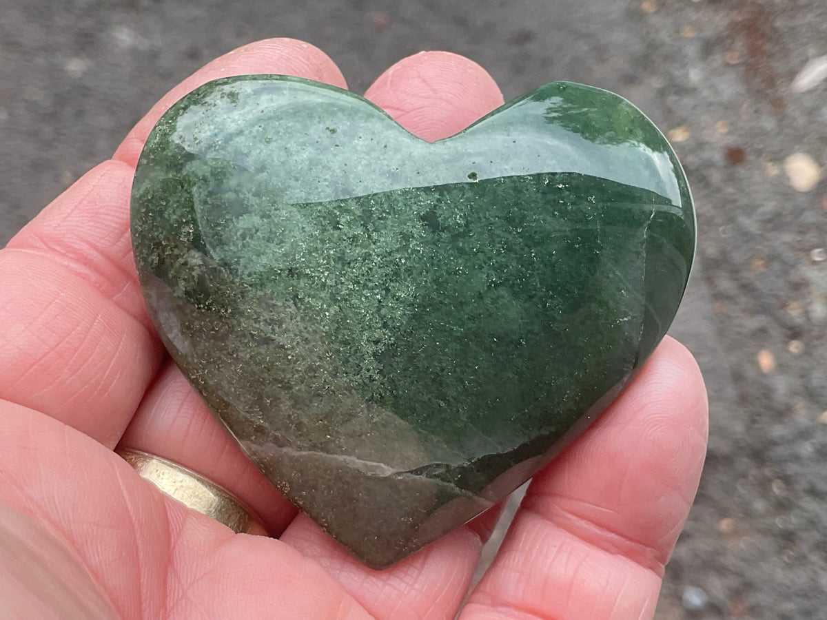 85g Moss Agate Heart 4A