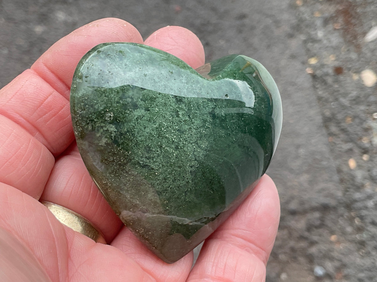 85g Moss Agate Heart 4A