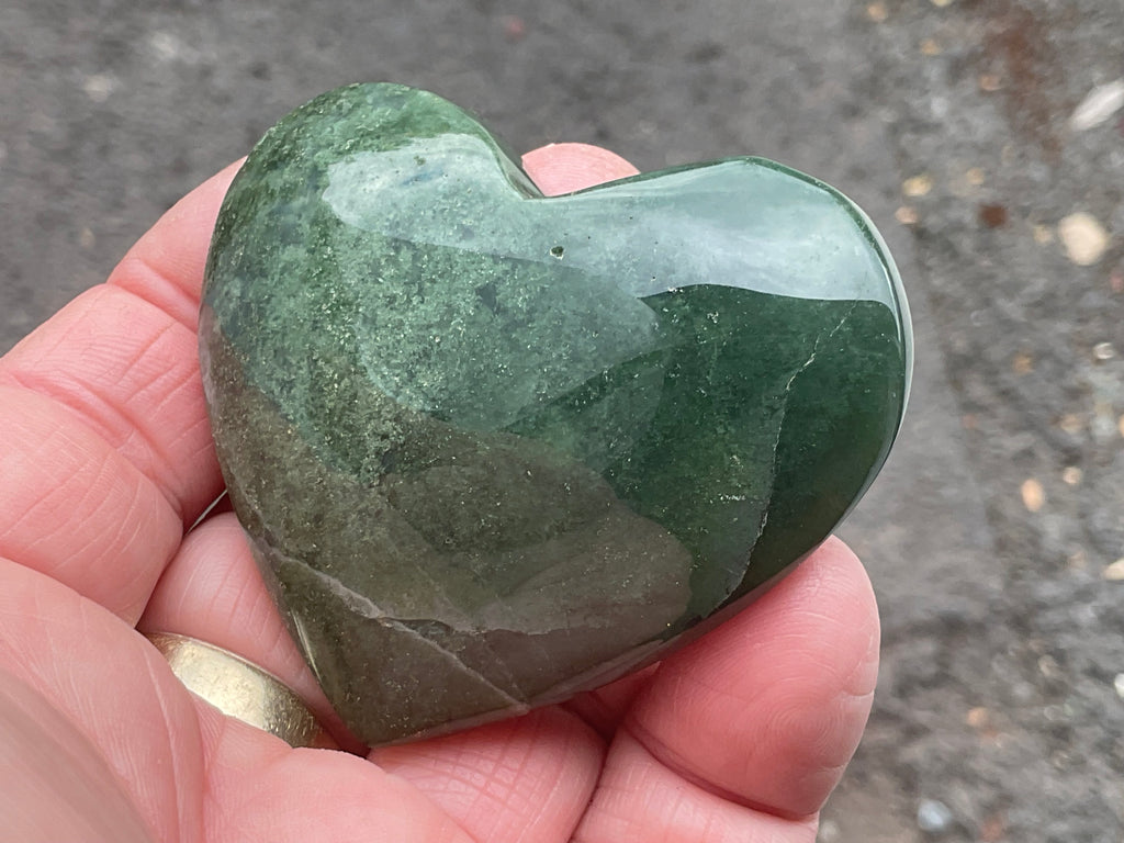 85g Moss Agate Heart 4A