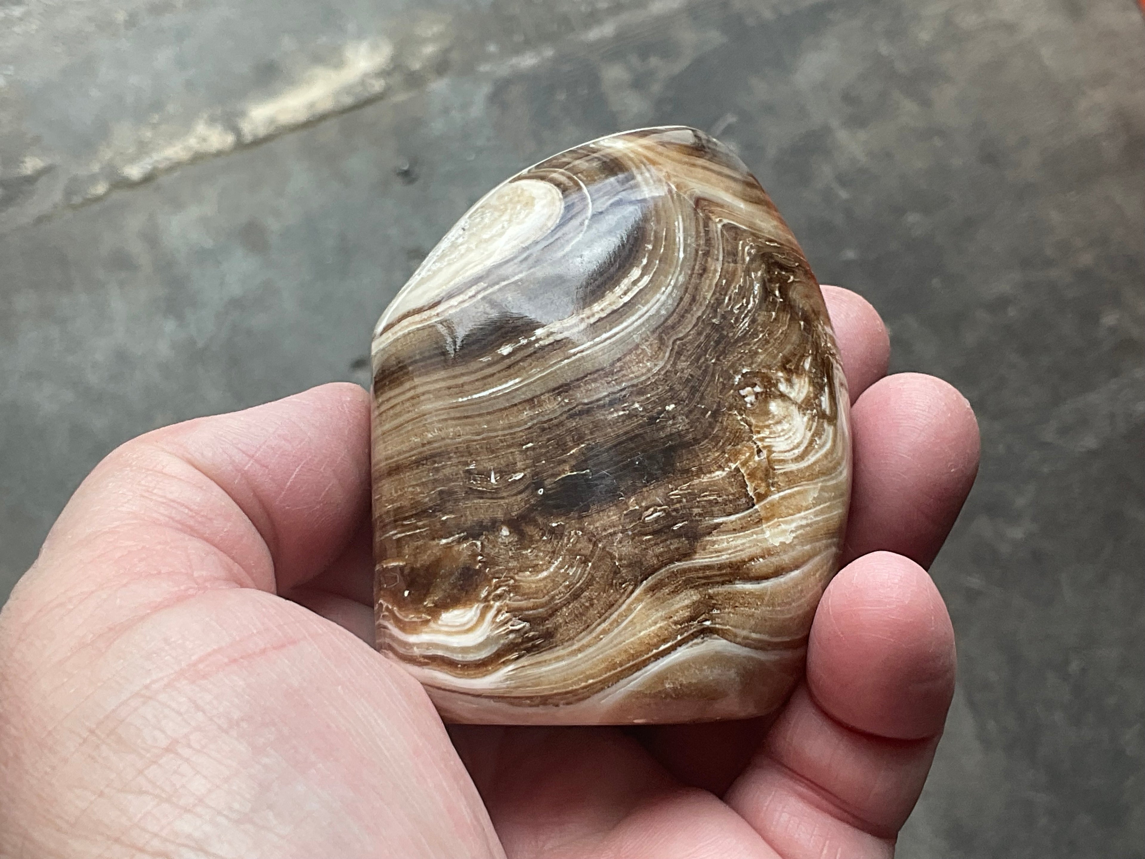 204g Chocolate Calcite/Aragonite Freeform C