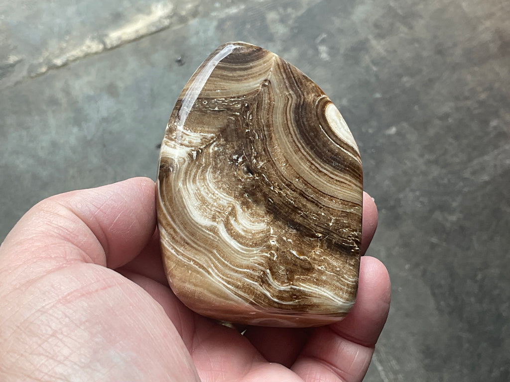 204g Chocolate Calcite/Aragonite Freeform C
