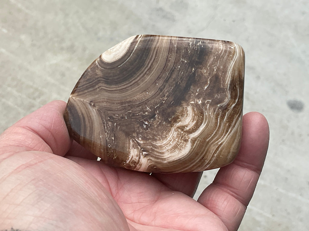 204g Chocolate Calcite/Aragonite Freeform C