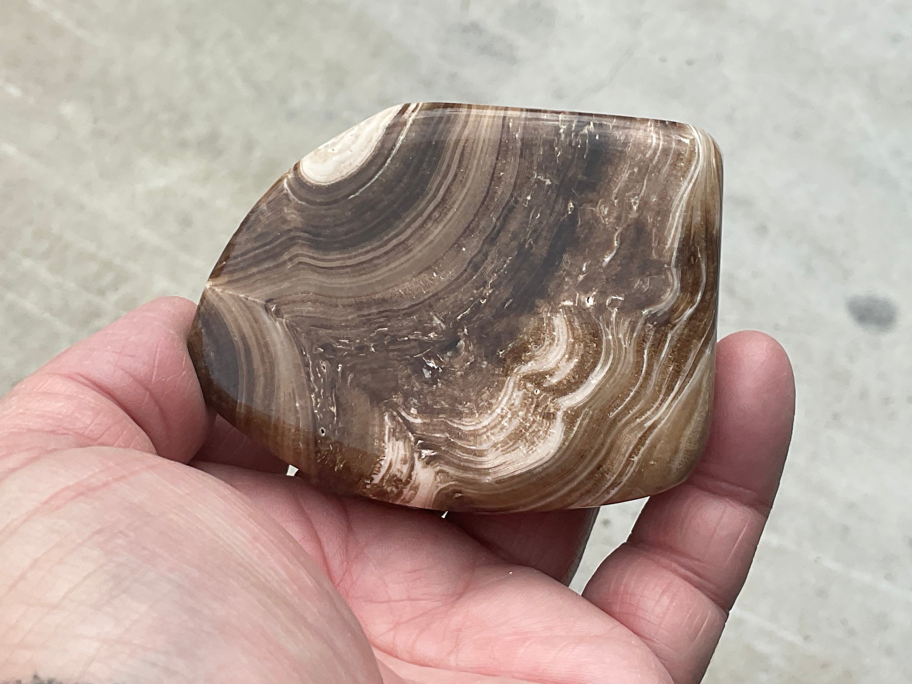 204g Chocolate Calcite/Aragonite Freeform C