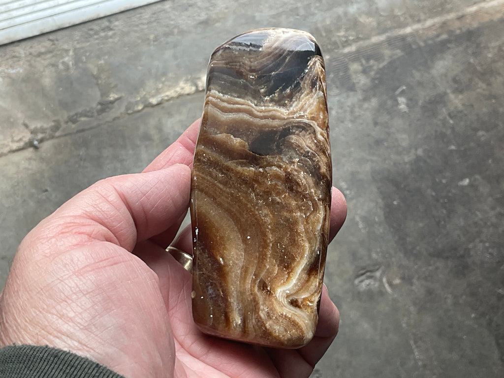 229g Chocolate Calcite/Aragonite Freeform D