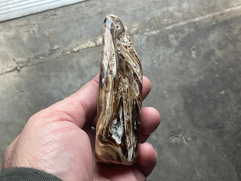 229g Chocolate Calcite/Aragonite Freeform D